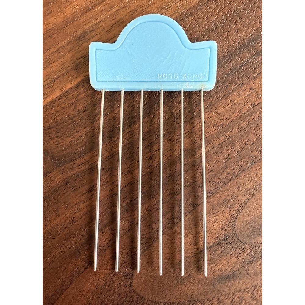 Vintage‎ Metal Hair Pick Blue